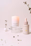 CANDLE AND DIFFUSER SET IN A PLAIN BACKGROUND FROM BRAND CANOPY BEAUTY 